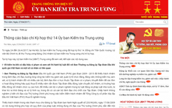 Thông cáo báo chí Kỳ họp thứ 14 Ủy ban Kiểm tra Trung ương